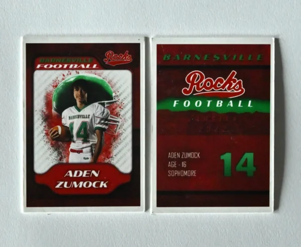 Football card of Aden Zumock, #14.